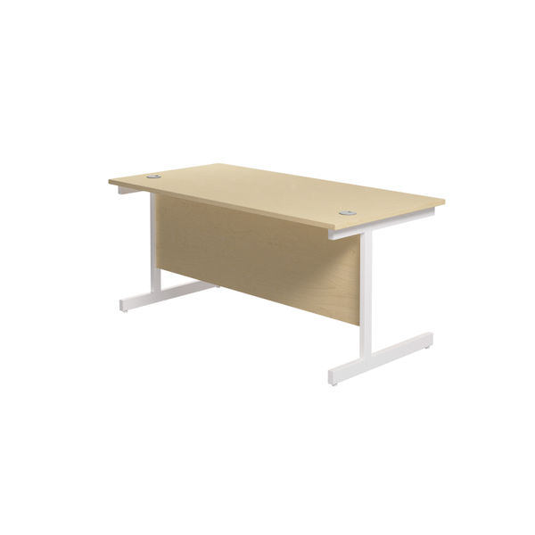 Jemini Single Rectangular Desk 1600x800x730mm Maple/White KF801347