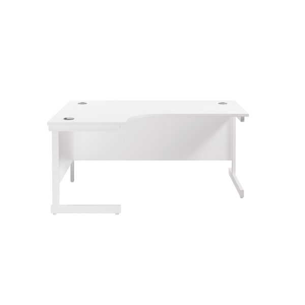 Jemini Radial Left Hand Cantilever Desk 1600x1200x730mm Nova Oak/White KF807667