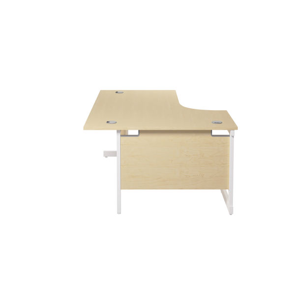 Jemini Radial Left Hand Cantilever Desk 1600x1200x730mm Maple/White KF801880