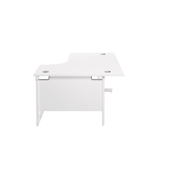 Jemini Radial Right Hand Cantilever Desk 1600x1200x730mm White/White KF801936