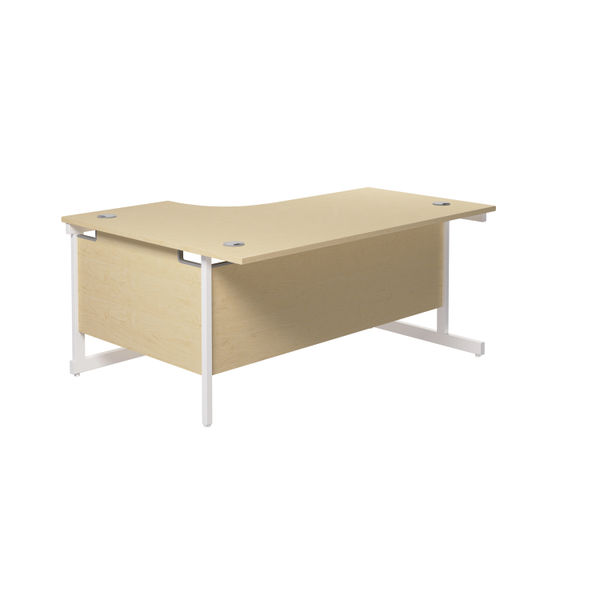 Jemini Radial Right Hand Cantilever Desk 1600x1200x730mm Maple/White KF801942