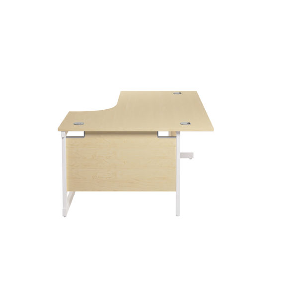 Jemini Radial Right Hand Cantilever Desk 1600x1200x730mm Maple/White KF801942