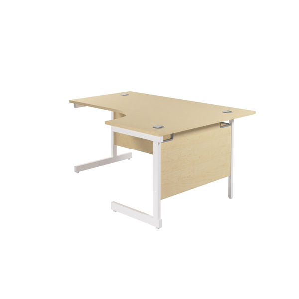 Jemini Radial Right Hand Cantilever Desk 1600x1200x730mm Maple/White KF801942