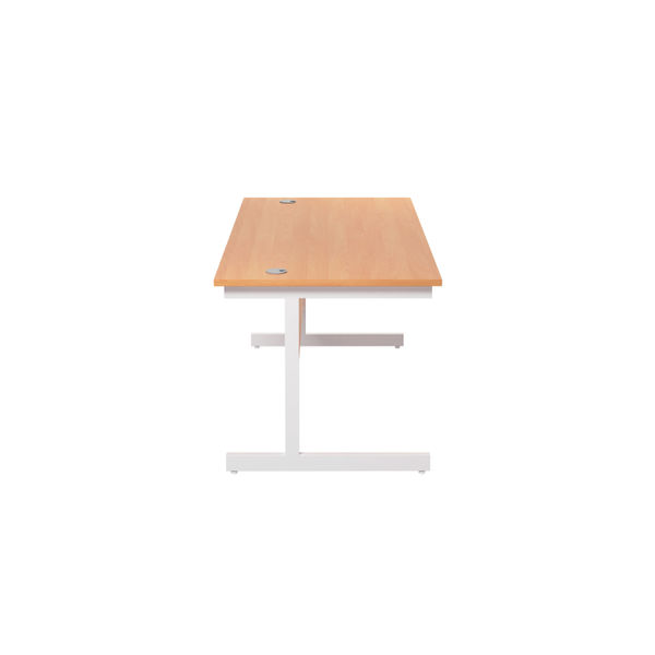 Jemini Single Rectangular Desk 1800x800x730mm Beech/White KF801424