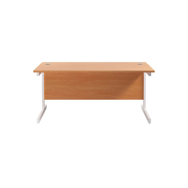 Jemini Single Rectangular Desk 1800x800x730mm Beech/White KF801424