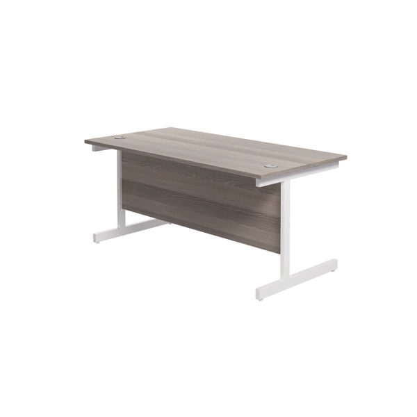 Jemini 1800x800mm Grey Oak/White Single Rectangular Desk