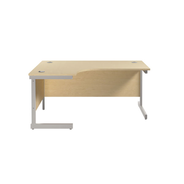 Jemini Radial Left Hand Cantilever Desk 1800x1200x730mm Maple/Silver KF802004