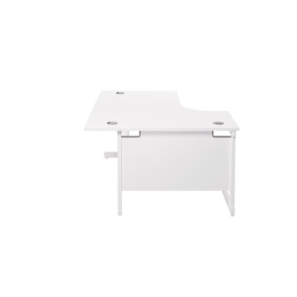 Jemini Radial Left Hand Cantilever Desk 1800x1200x730mm White/White KF802116