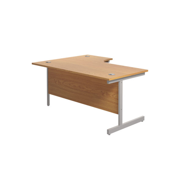 Jemini Radial Right Hand Cantilever Desk 1800x1200x730mm Nova Oak/Silver KF802045