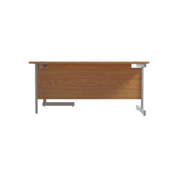 Jemini Radial Right Hand Cantilever Desk 1800x1200x730mm Nova Oak/Silver KF802045