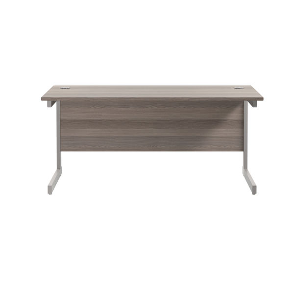 Jemini 1800x600mm Grey Oak/Silver Single Rectangular Desk