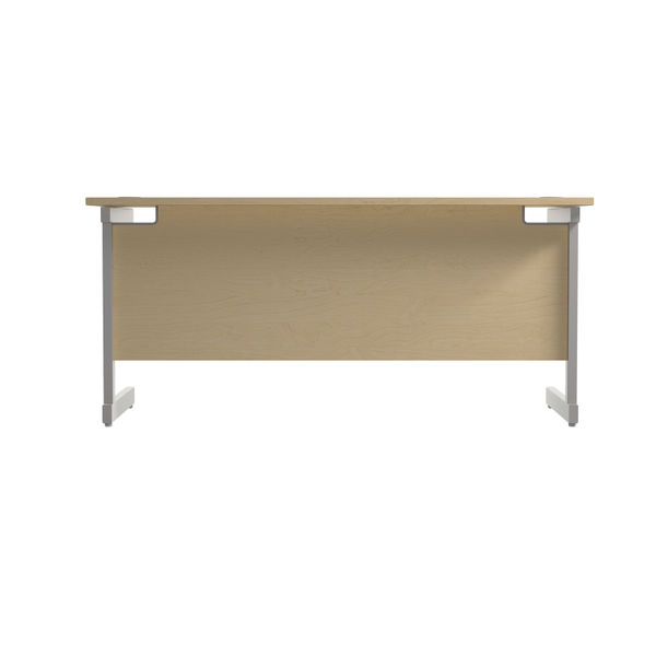 Jemini Single Rectangular Desk 1800x600x730mm Maple/Silver KF800809