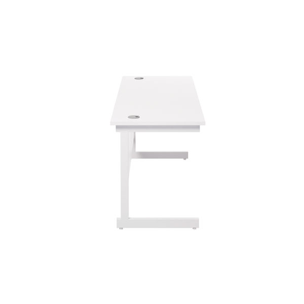Jemini Single Rectangular Desk 1800x600x730mm White/White KF800856