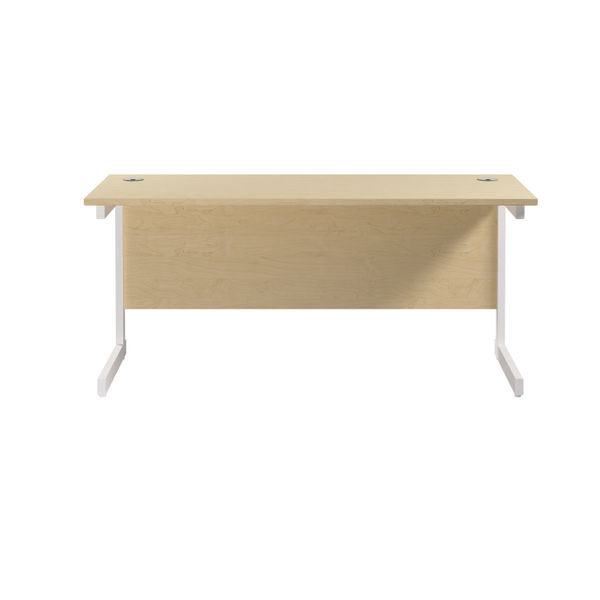 Jemini Single Rectangular Desk 1800x600x730mm Maple/White KF800862