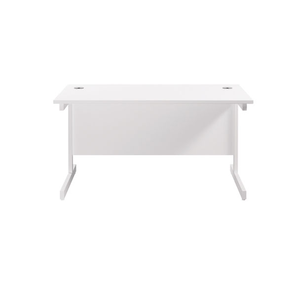 Jemini Single Rectangular Desk 1200x800x730mm White/White KF801099