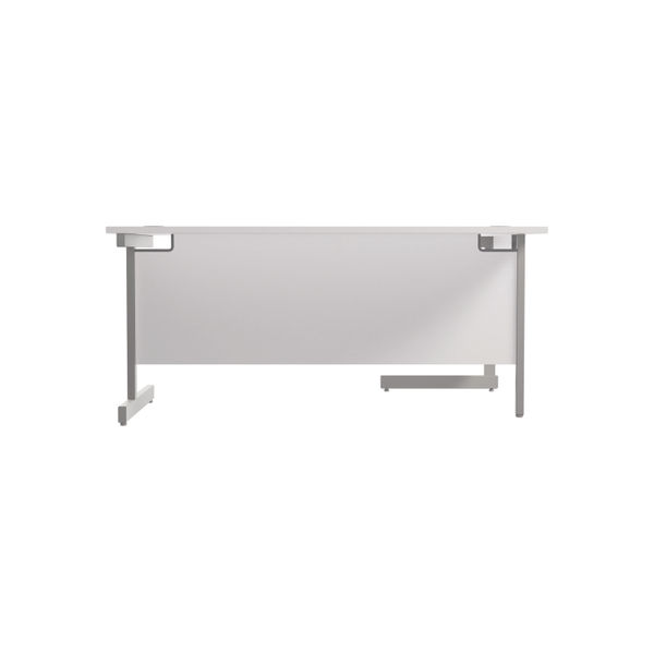 Jemini Radial Left Hand Cantilever Desk 1600x1200x730mm White/Silver KF801756