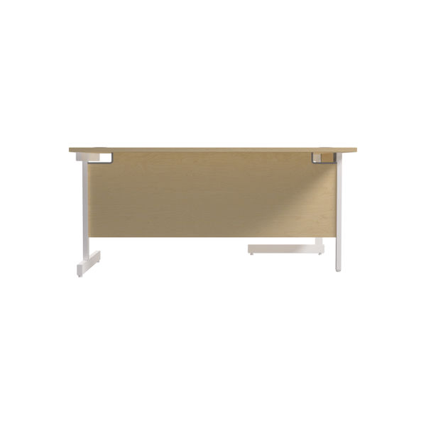 Jemini Radial Left Hand Cantilever Desk 1600x1200x730mm Maple/White KF801880