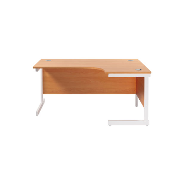 Jemini Radial Right Hand Cantilever Desk 1600x1200x730mm Beech/White KF801901