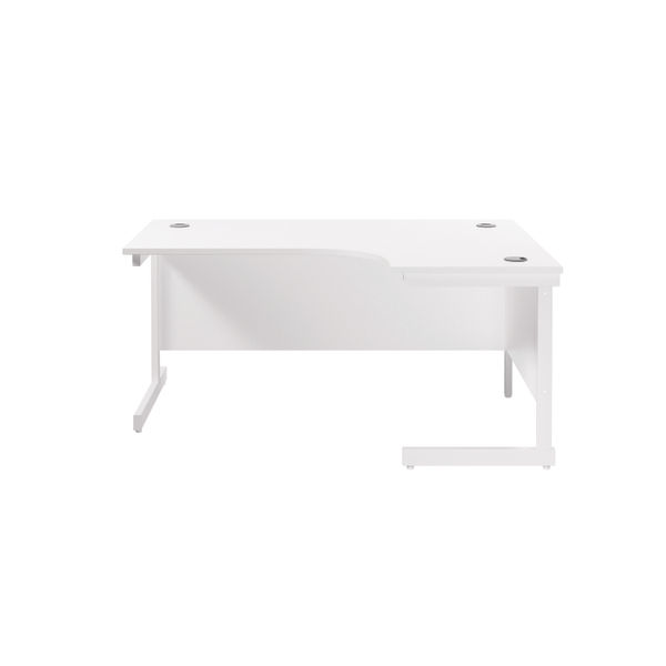 Jemini Radial Right Hand Cantilever Desk 1600x1200x730mm White/White KF801936