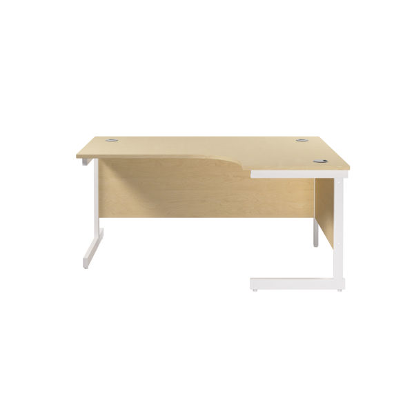 Jemini Radial Right Hand Cantilever Desk 1600x1200x730mm Maple/White KF801942