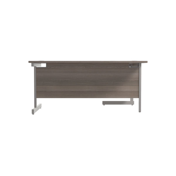 Jemini Radial Left Hand Cantilever Desk 1800x1200x730mm Grey Oak/Silver KF801970