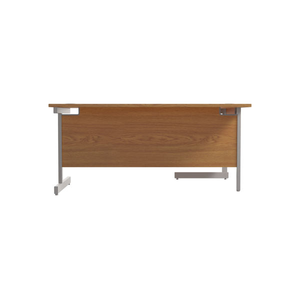 Jemini Radial Left Hand Cantilever Desk 1800x1200x730mm Nova Oak/Silver KF801986