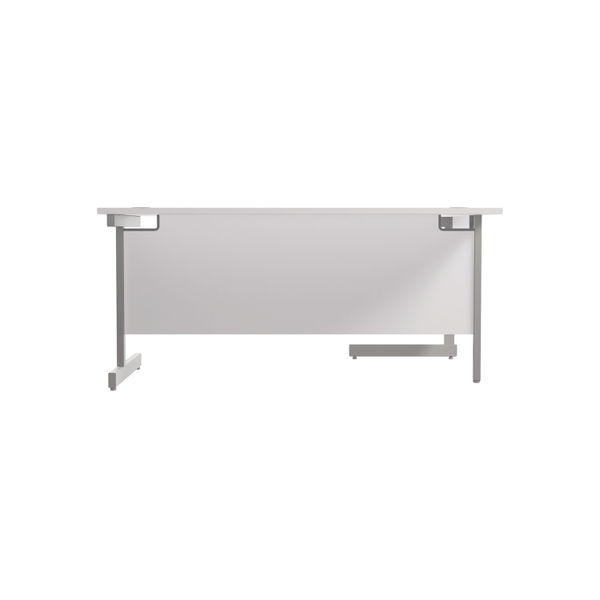 Jemini Radial Left Hand Cantilever Desk 1800x1200x730mm White/Silver KF801992