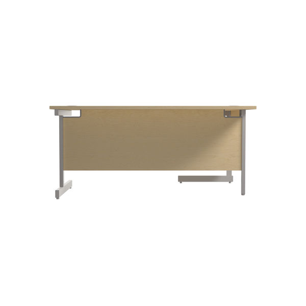 Jemini Radial Left Hand Cantilever Desk 1800x1200x730mm Maple/Silver KF802004