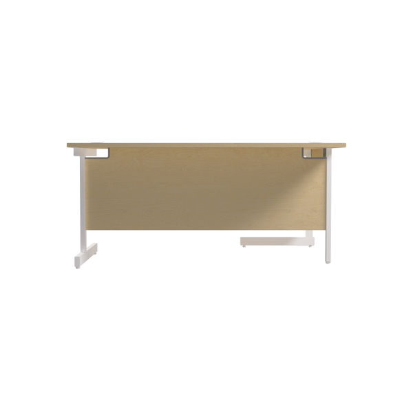 Jemini Radial Left Hand Cantilever Desk 1800x1200x730mm Maple/White KF802122