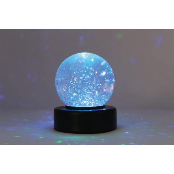 Desktop LED Light Up Glitter Ball Mood Light 100mm Battery Operated SWGB