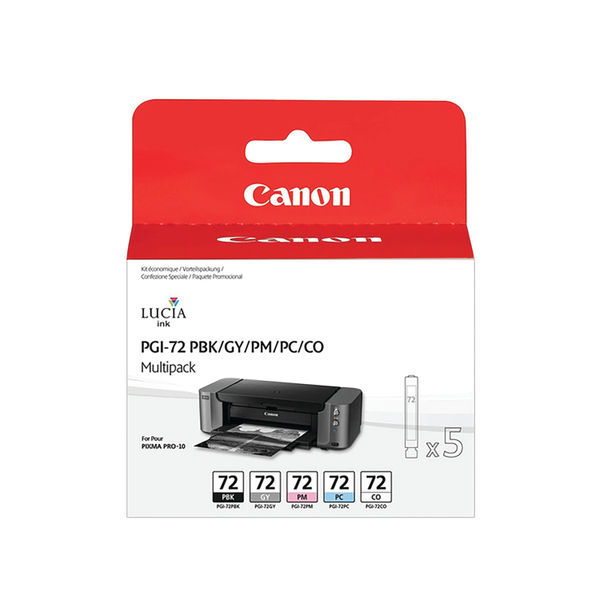 Canon PGI-72 Inkjet Cartridge Multipack PBK/GY/PM/PC/CO Pack 5 6403B007