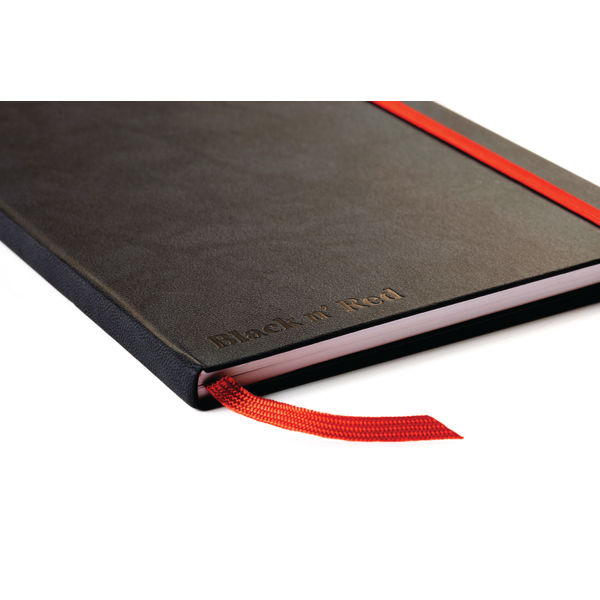 Black n' Red Casebound Hardback Notebook Ruled A5 Black 400033673