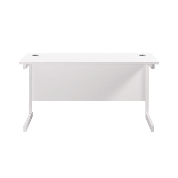 Jemini Single Rectangular Desk 1200x600x730mm White/White KF800497