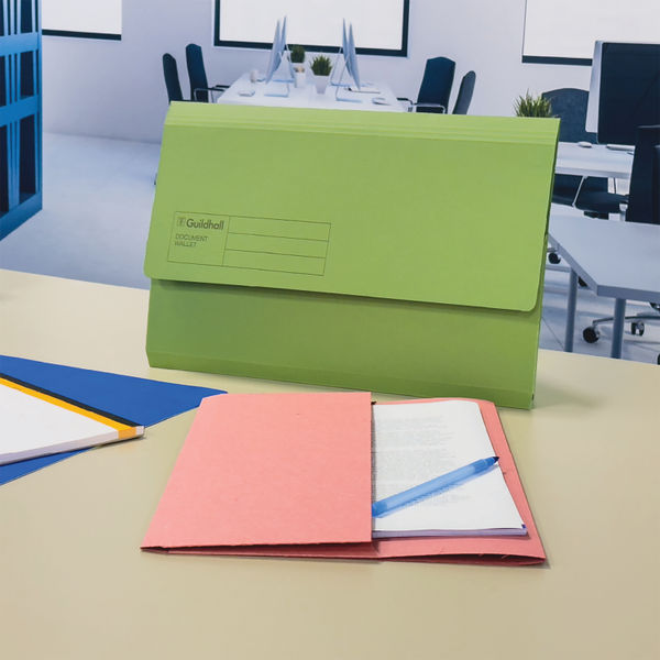 Exacompta Guildhall Document Wallet Foolscap Pink (Pack of 50) GDW1-PNK