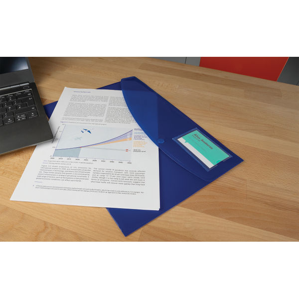 Rapesco Eco Recycled ID Popper Wallet A4 Assorted Bright Solid (Pack of 5) 0701