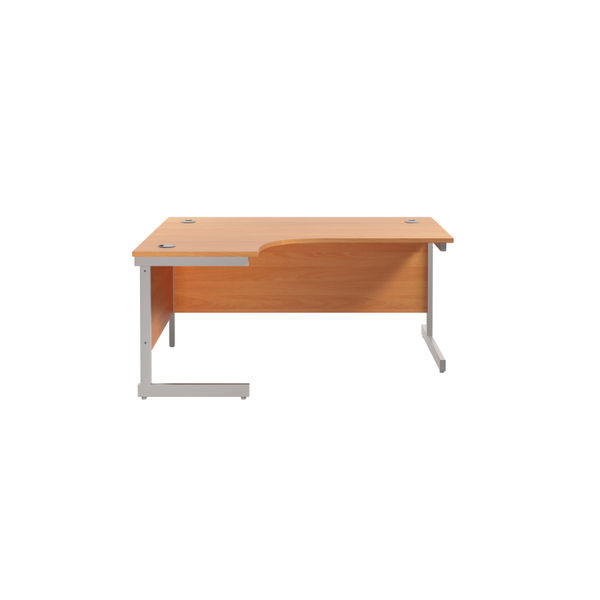 Jemini Radial Left Hand Cantilever Desk 1800x1200x730mm Beech/Silver KF801964