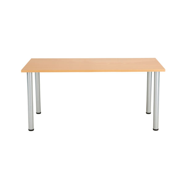 Jemini Rectangular Meeting Table 1600x800x730mm Beech/Silver KF816630