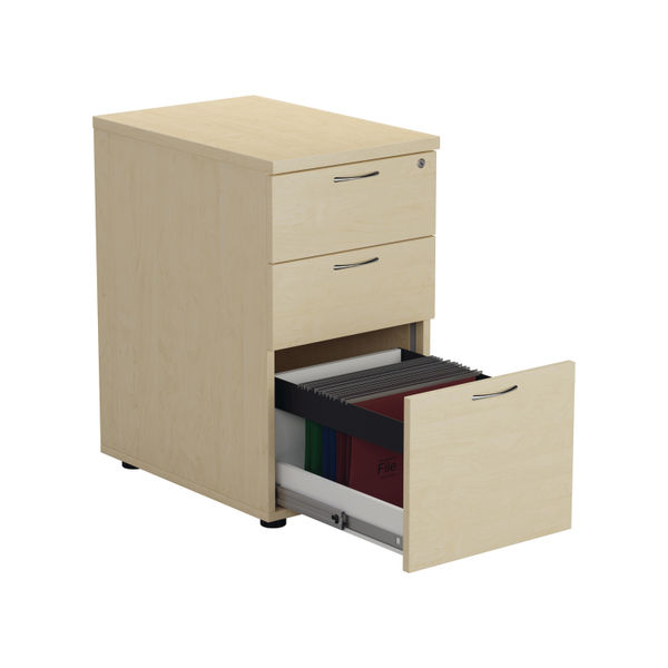 Jemini 3 Drawer Desk High Pedestal 404x600x730mm Maple KF72071