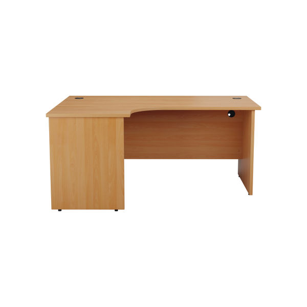 Jemini Radial Left Hand Panel End Desk 1600x1200x730mm Beech KF805007