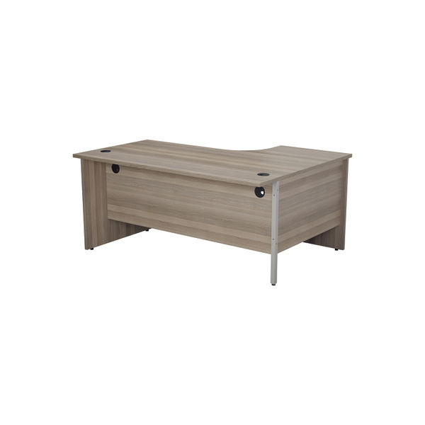 Jemini Radial Left Hand Panel End Desk 1600x1200x730mm Grey Oak KF805014