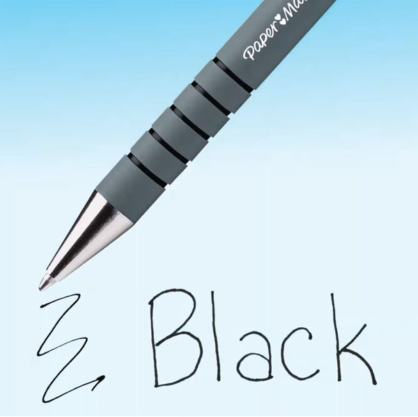 Paper Mate Medium Flexgrip Black Ballpoint Pens, Pack of 12 - S0190113