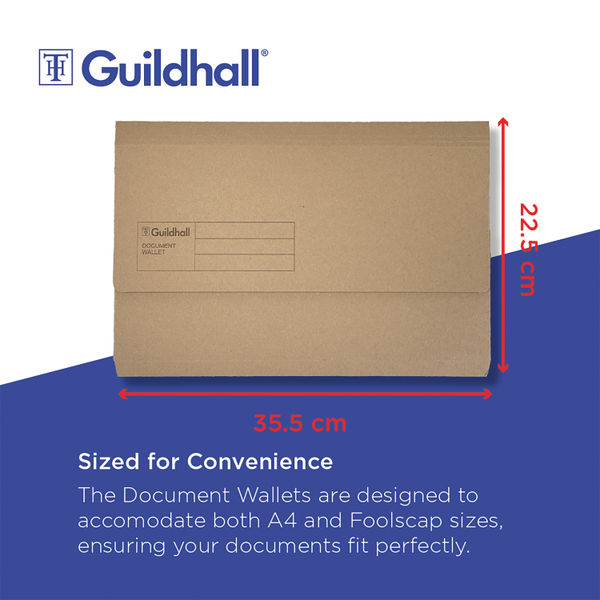 Exacompta Guildhall Document Wallet Foolscap Buff (Pack of 50) GDW1-BUF