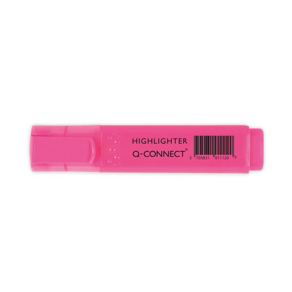 Q-Connect Pink Highlighter Pen (Pack of 10) KF01112