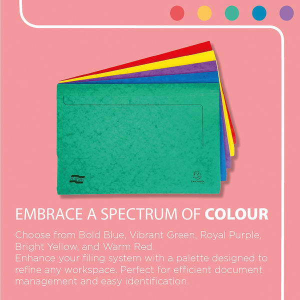 Exacompta Europa Pocket Wallet Foolscap Assorted A (Pack of 25) 4790