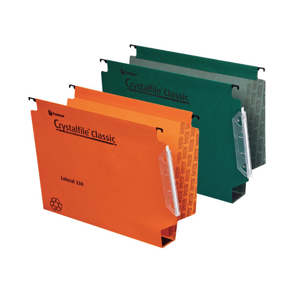 Rexel Crystalfile Green 50mm Lateral Files (Pack of 25)