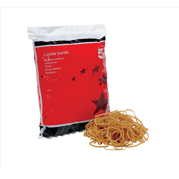 5 Star Office Rubber Bands No32 76x3mm Approx 800 Bands 454g Bag