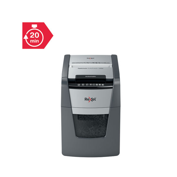 Rexel Optimum AutoFeed+ 100M Micro-Cut P-5 Shredder Black 2020100M