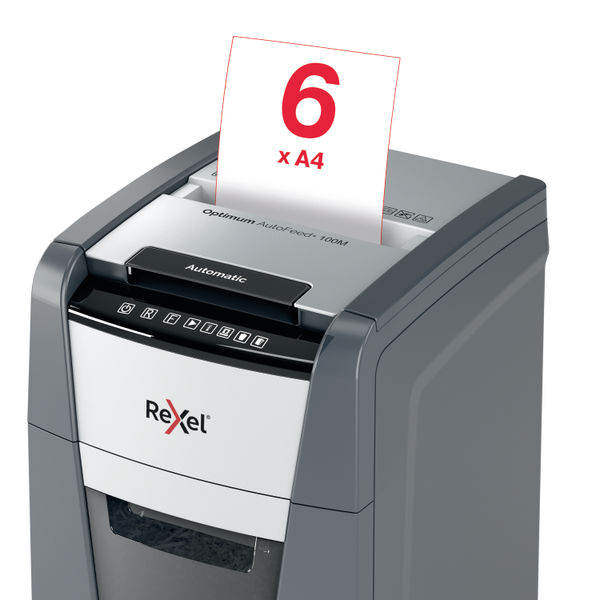 Rexel Black Optimum AutoFeed+ 100M Micro-Cut Shredder - 2020100M