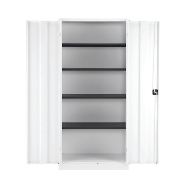 Talos Double Door Stationery Cupboard 920x420x1950mm White KF78757
