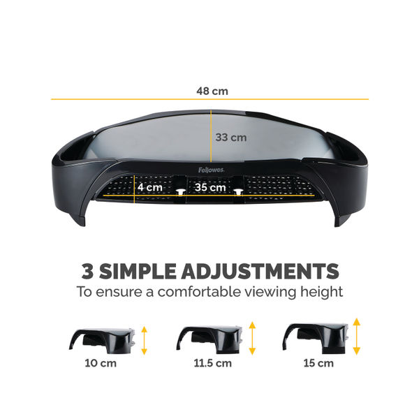 Fellowes Smart Suites Monitor Riser Plus Black/Silver 8020801